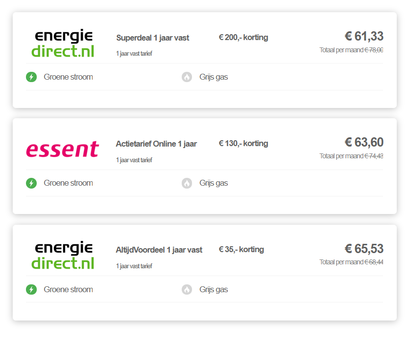 Vergelijk energietarieven energievergelijk.nl